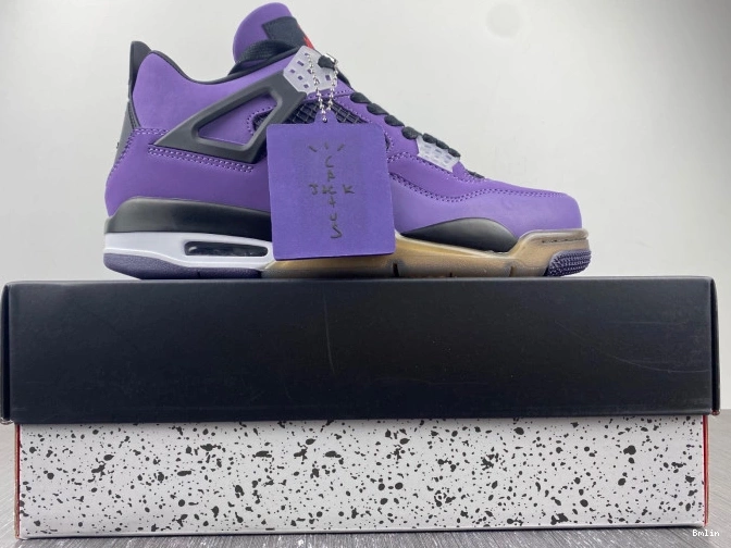 Bmlin Shoes 766296 Jordan (Friends Family) 4 and Purple Scott Travis LN4 Retro 0820